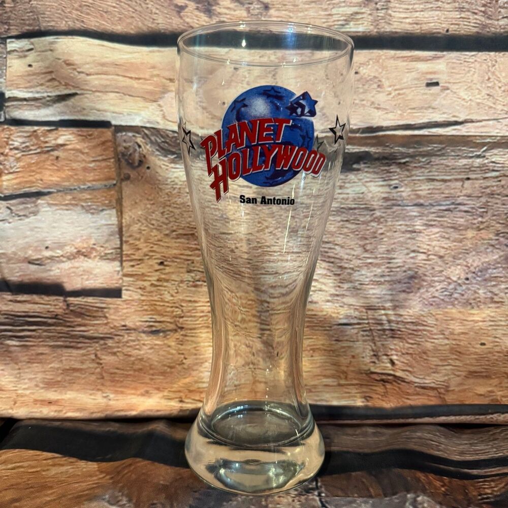 Planet Hollywood San Antonio Pilsner Glass Clear Restaurant Memorabilia